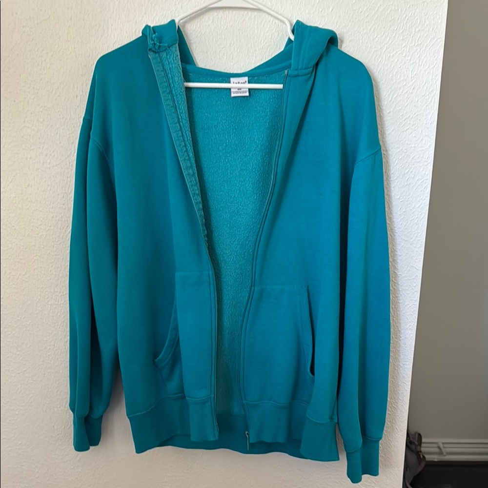 Teal Zip-Up Hoodie